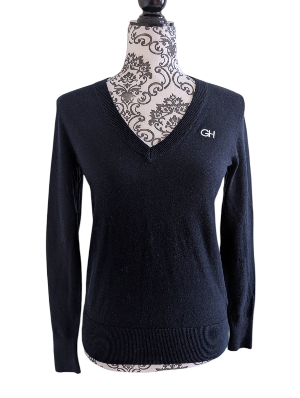 Gilly Hicks V Neck Sweater Women Small Navy Preppy - Picture 2 of 14